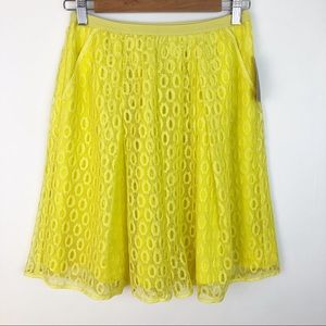 MAEVE  yellow lawn party lace midi-skirt